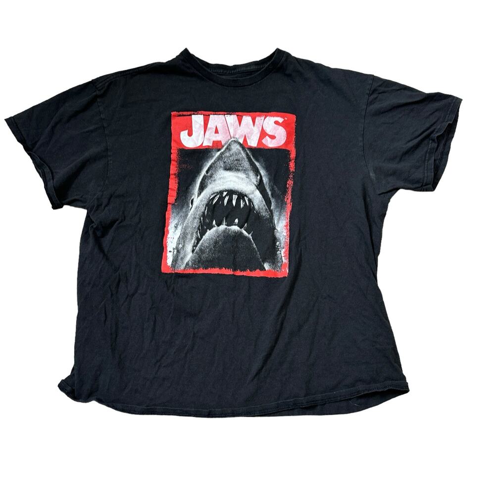 Vintage Horror Tee Jaws Black Short Sleeve XL Men's Unisex 90s Shark